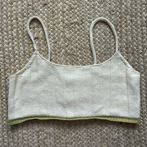 Women's Cream Knit Crop Top